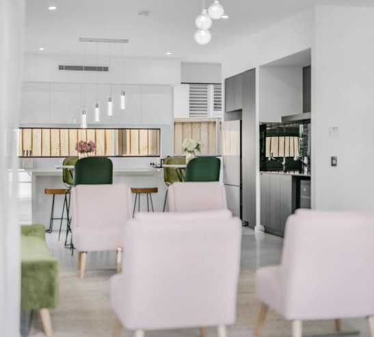 view of lounge room looking onto kitchen