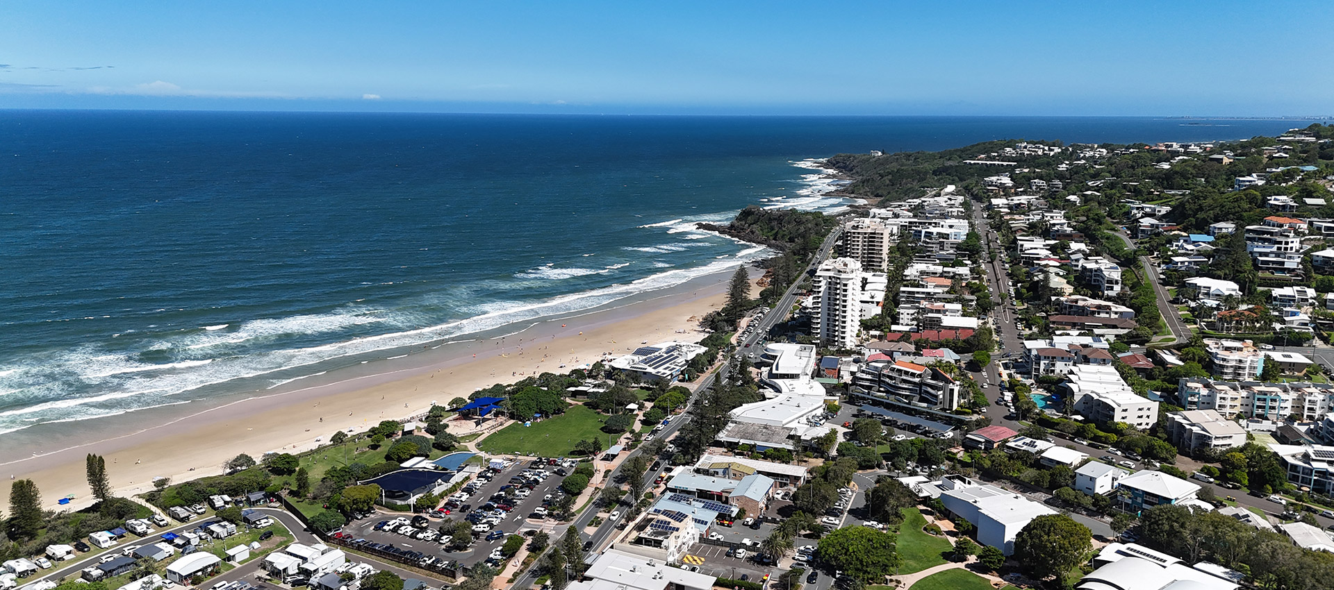 aerial view of coolum beach queensland